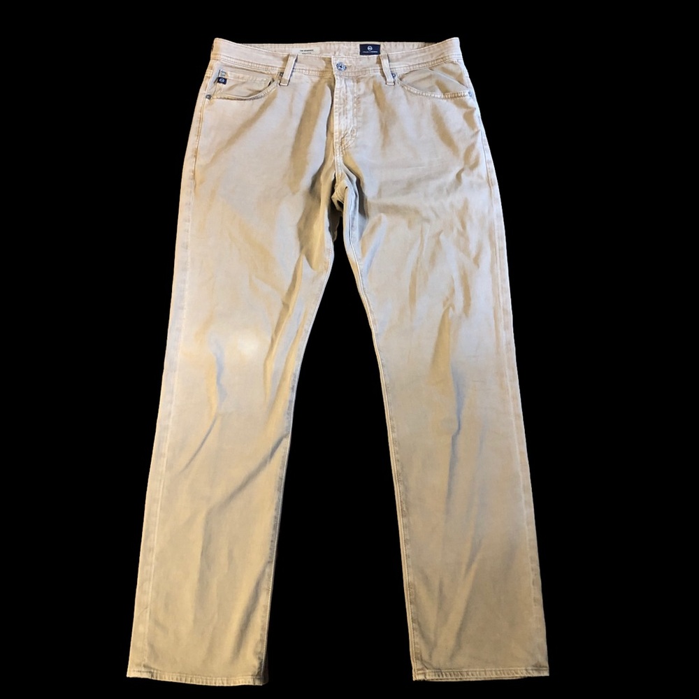 ag adriano goldschmied the graduate pants 33x32 beige tailored leg cotton